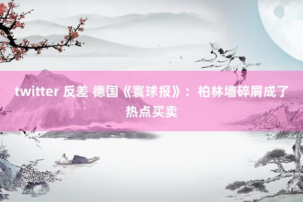 twitter 反差 德国《寰球报》：柏林墙碎屑成了热点买卖