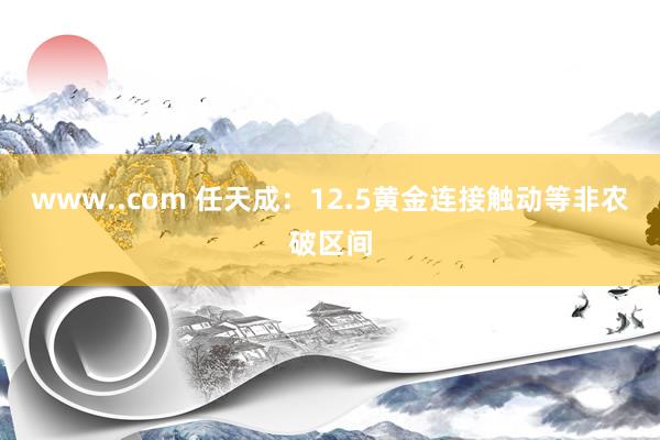 www..com 任天成：12.5黄金连接触动等非农破区间
