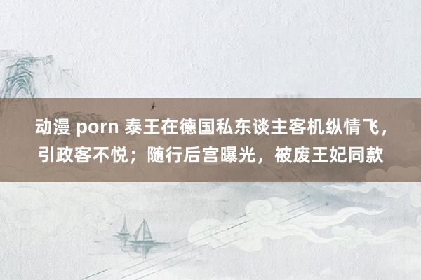 动漫 porn 泰王在德国私东谈主客机纵情飞，引政客不悦；随行后宫曝光，被废王妃同款