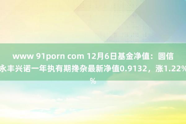 www 91porn com 12月6日基金净值：圆信永丰兴诺一年执有期搀杂最新净值0.9132，涨1.22%