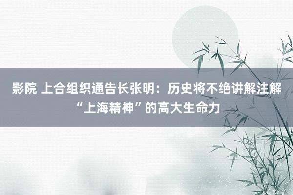影院 上合组织通告长张明：历史将不绝讲解注解“上海精神”的高大生命力