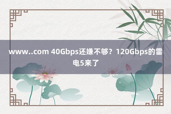 www..com 40Gbps还嫌不够？120Gbps的雷电5来了