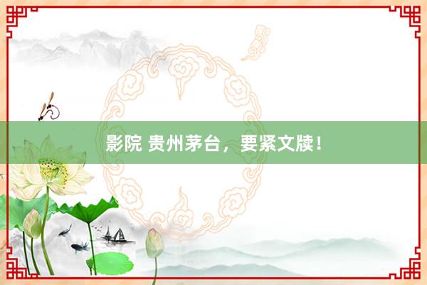影院 贵州茅台，要紧文牍！