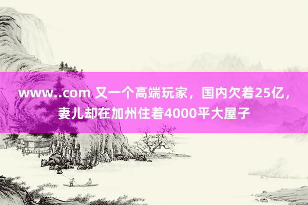 www..com 又一个高端玩家，国内欠着25亿，妻儿却在加州住着4000平大屋子