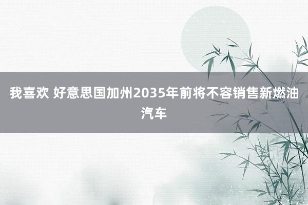 我喜欢 好意思国加州2035年前将不容销售新燃油汽车