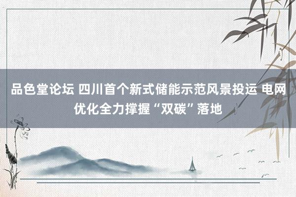 品色堂论坛 四川首个新式储能示范风景投运 电网优化全力撑握“双碳”落地