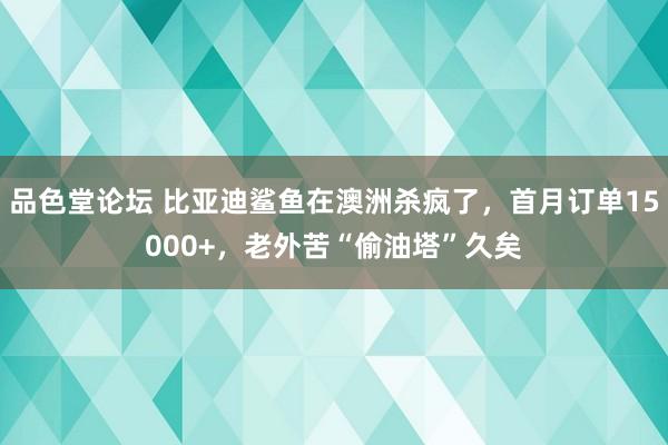 品色堂论坛 比亚迪鲨鱼在澳洲杀疯了，首月订单15000+，老外苦“偷油塔”久矣