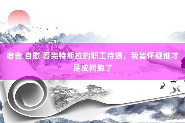 宿舍 自慰 看完特斯拉的职工待遇，我皆怀疑谁才是成同胞了
