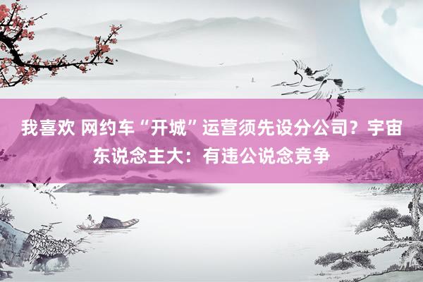 我喜欢 网约车“开城”运营须先设分公司？宇宙东说念主大：有违公说念竞争