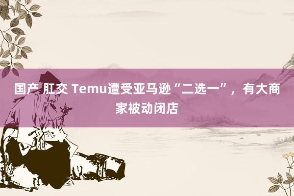 国产 肛交 Temu遭受亚马逊“二选一”，有大商家被动闭店