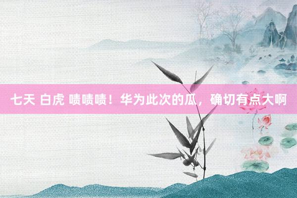 七天 白虎 啧啧啧！华为此次的瓜，确切有点大啊
