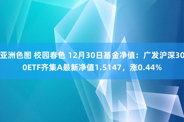 亚洲色图 校园春色 12月30日基金净值：广发沪深300ETF齐集A最新净值1.5147，涨0.44%