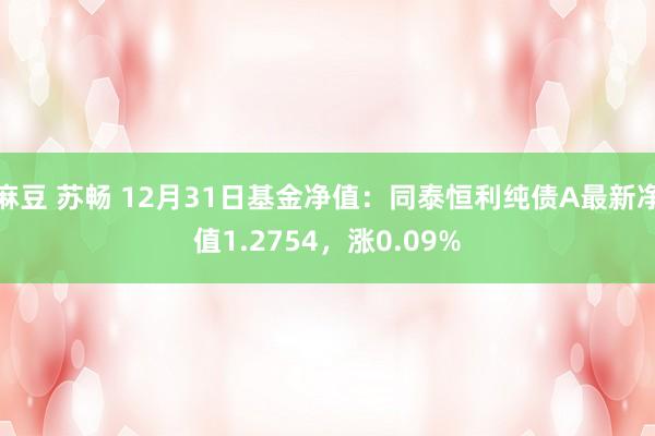 麻豆 苏畅 12月31日基金净值：同泰恒利纯债A最新净值1.2754，涨0.09%