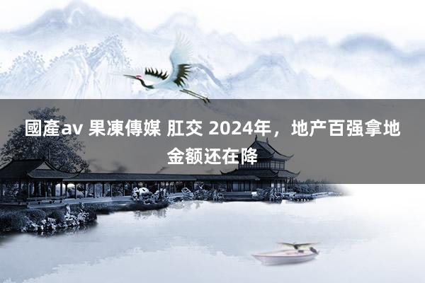 國產av 果凍傳媒 肛交 2024年，地产百强拿地金额还在降